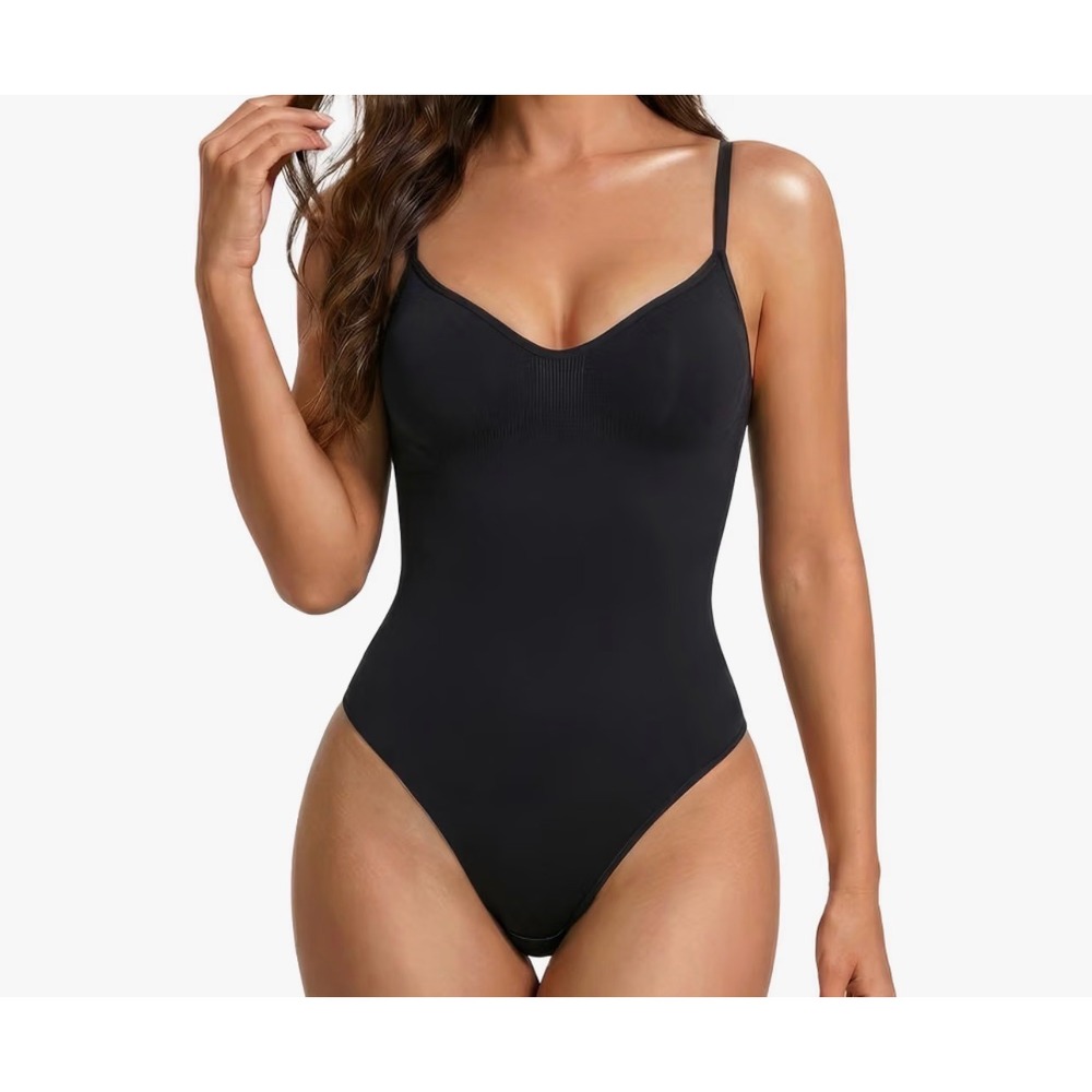 herslims Tummy Control Bodysuit Black Seamless Sculpting Shapewear L/XL